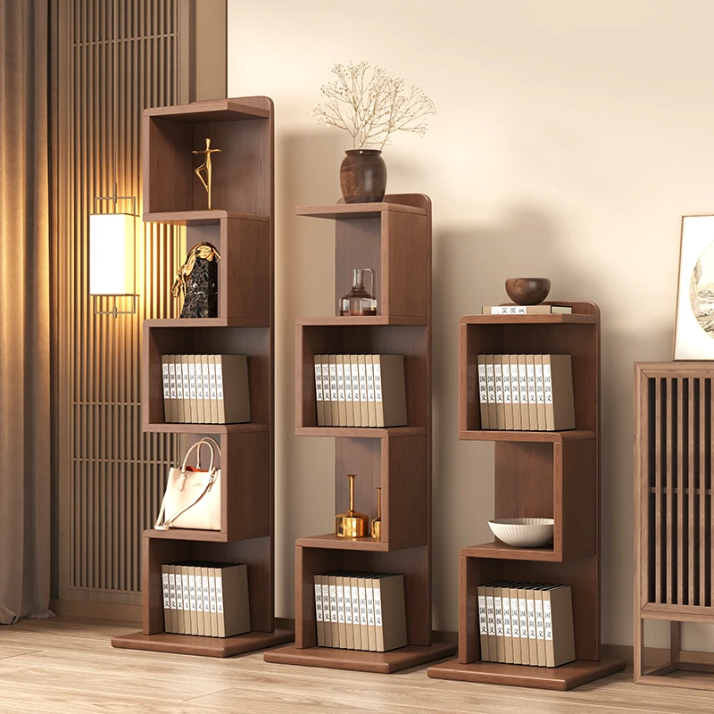 

Simple solid wood bookshelf floor-to-ceiling storage living room display shelf combination student children's home