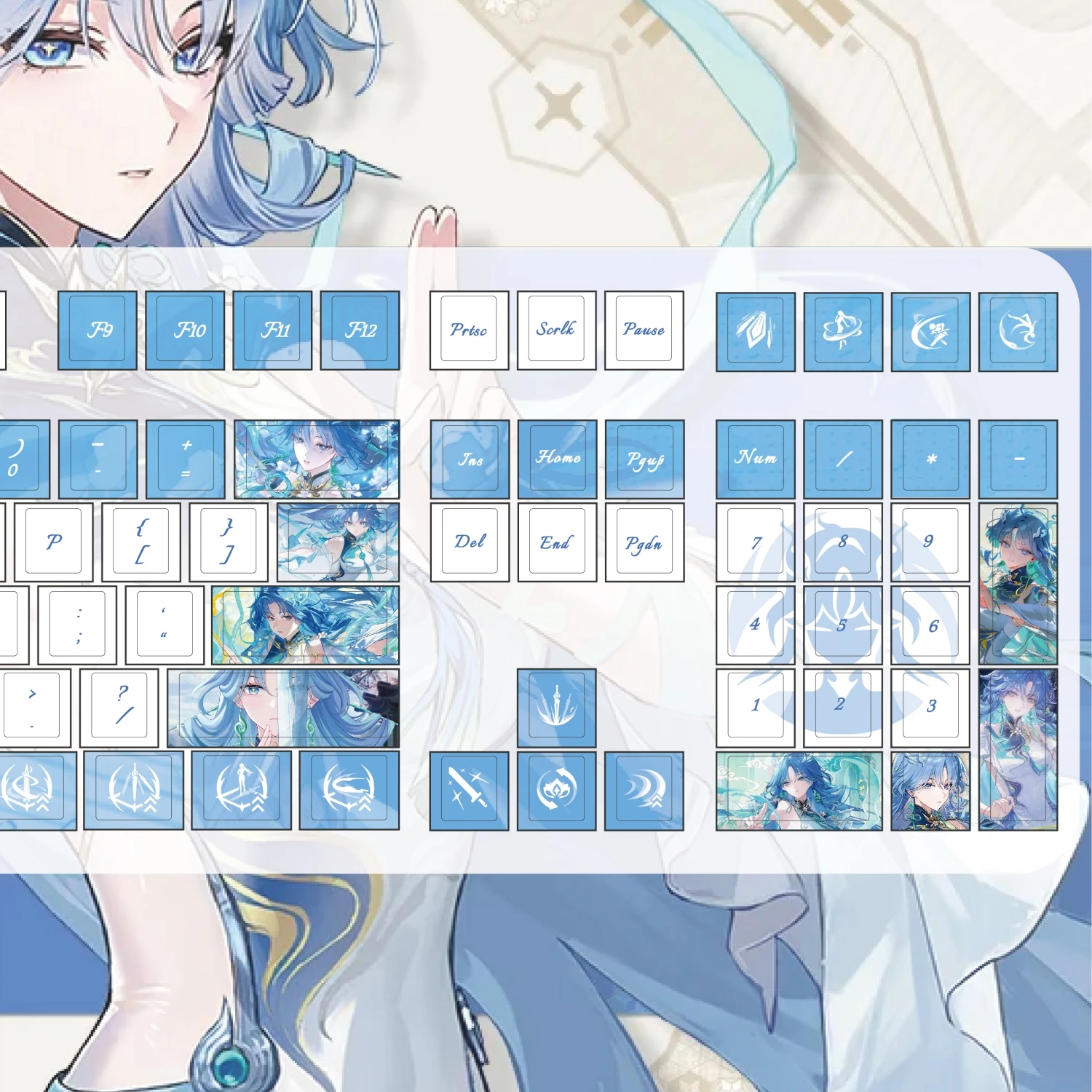 MAIMOOO Wuwa Qingxiao Keycaps Cherry Profile PBT Custom Wuthering Waves Personalized Anime Game Keycap for Mechanical Keyboard