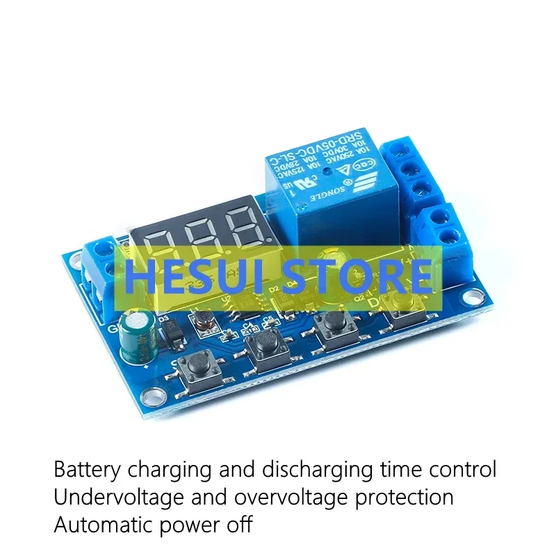 Battery charging and discharging module integrated voltmeter undervoltage and overvoltage protection timed charging and discharg