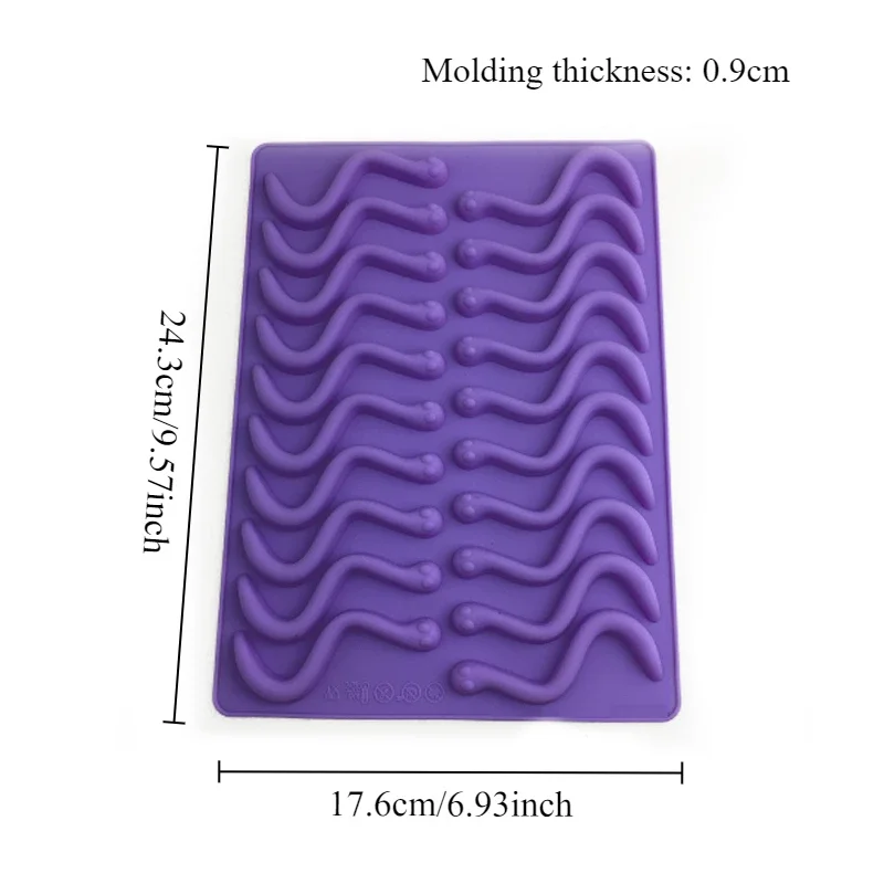 1pc Fondant Mold DIY Silicone Simulation Snake Shape Chocolate Candy Jelly Mold Cake Decoration Tools