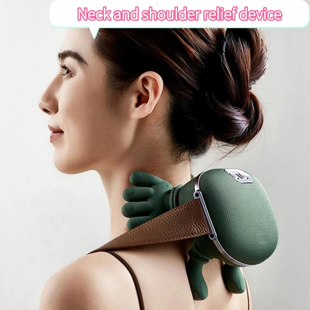 

Neck Shoulder Massager Electric Heating Bionic Kneading For Back Waist Leg Muscle Pain Relief 3Modes Rechargeable Massage Pillow