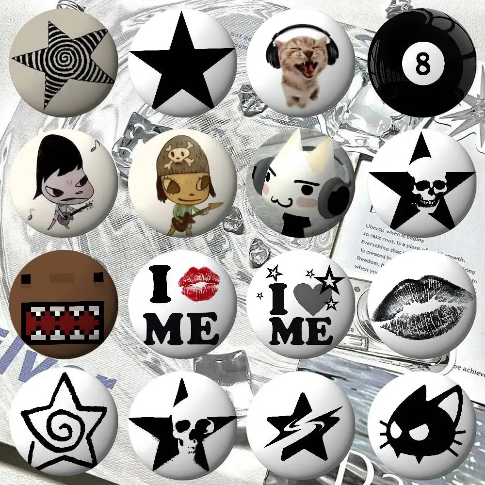 Y-Yoshitomo N-Nara Y2K Aesthetic Soft Button Pins Funny I Love D-Domo Badge Pins For Friend, Backpack, Clothing Collectible