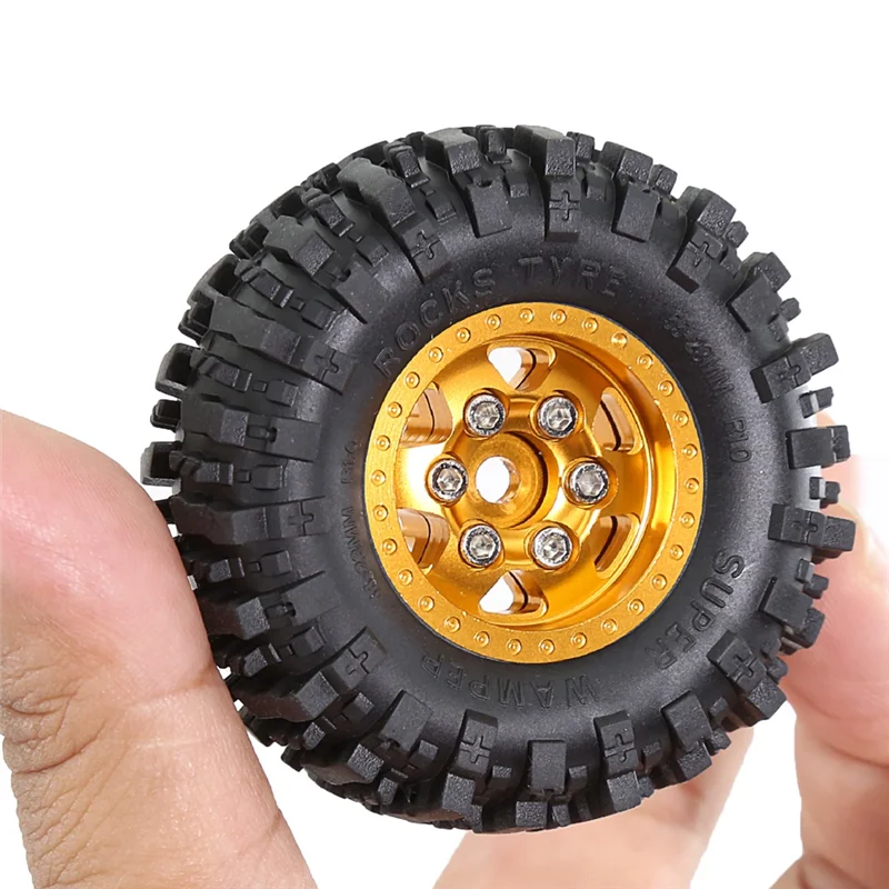 JABS-RC Crawler Car Accessories- Metal Beadlock Wheel Tire Set(4Pcs), 1.0