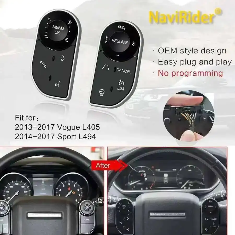 N For Land Rover Range Rover Sport Vogue 2014-2017, Plug And Play Steering Wheel Buttons Window Button Air Outlet Rear Ac Panel