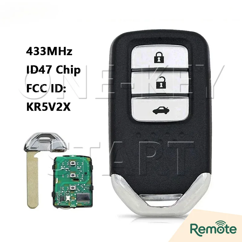 FCC: KR5V2X ID47 Chip 433MHz Proximity-Autoschlüssel für Honda City CRV HRV Civic Odyssey Clarity Jazz Pilot XRV Venzel EX-L – Detail 8