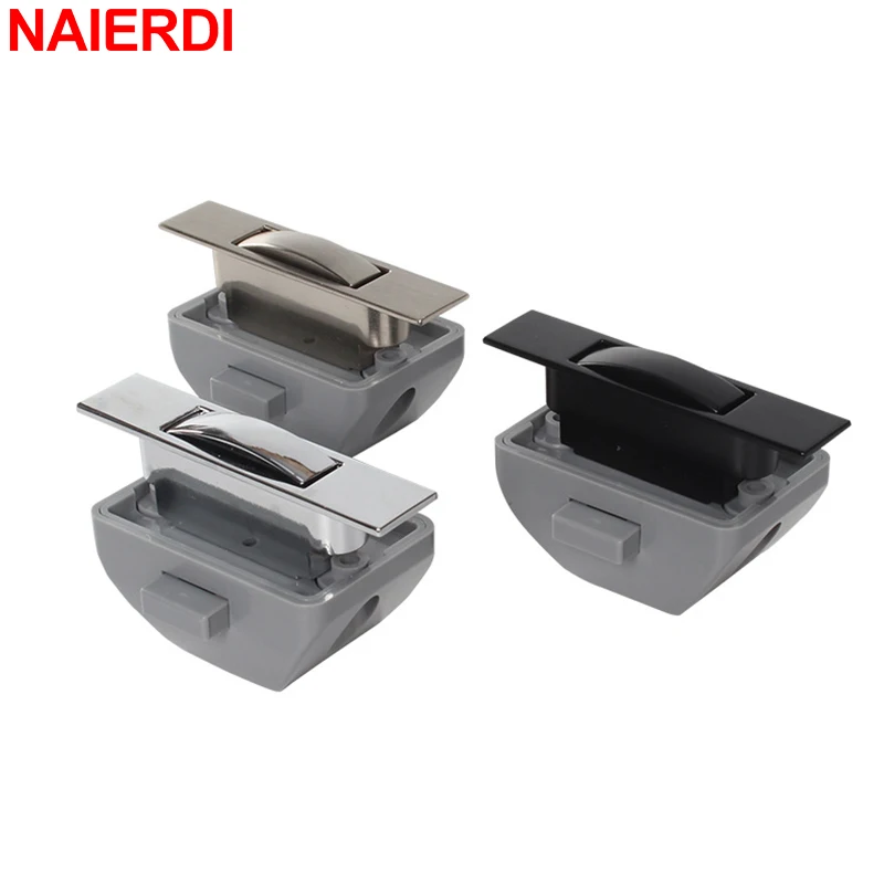 NAIERDI RV Camper Push Button Latch Keyless Push Lock Handle Cabinet Cupboard Drawer Door Catch Lock Furniture Locks