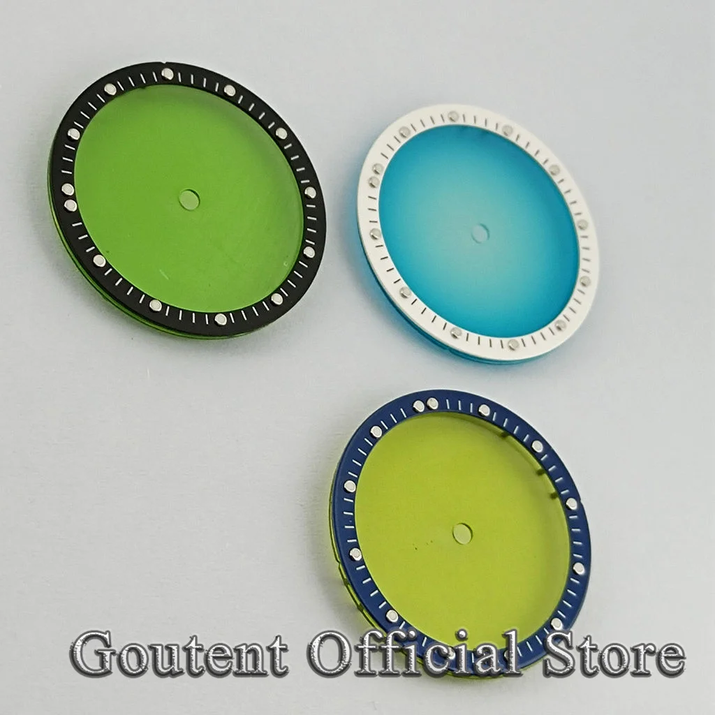 Goutent 28.5mm Black Blue White Perspective Dial See-through Fit NH70 NH72 Automatic Movement Spare Parts Accessories