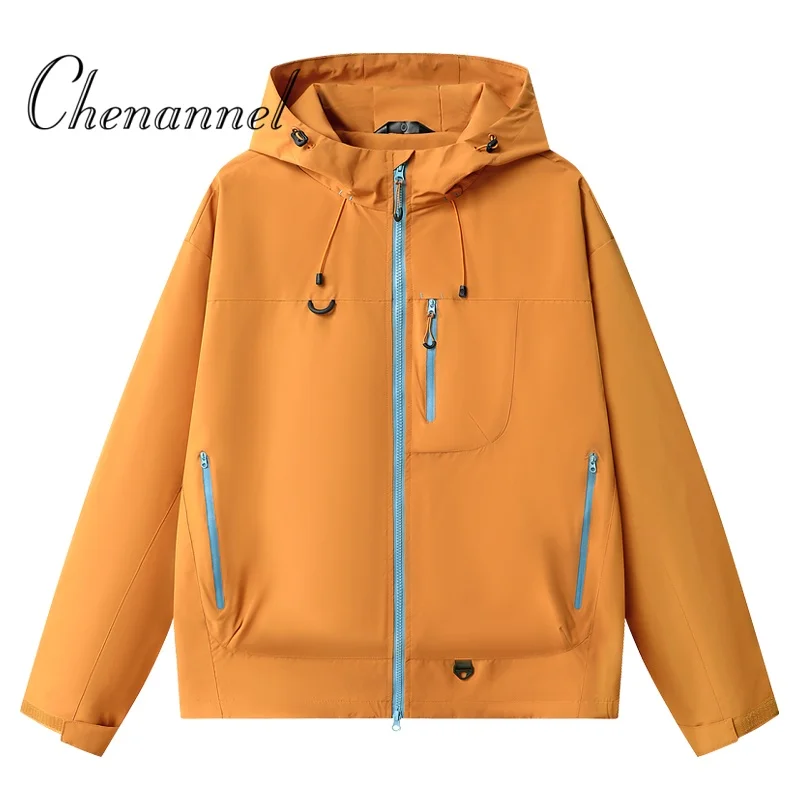 

Men's Rain Jacket Lightweight Windbreaker Cycling Coats with Hooded Outdoor Water Resistant Raincoat for Hiking Travel Camping