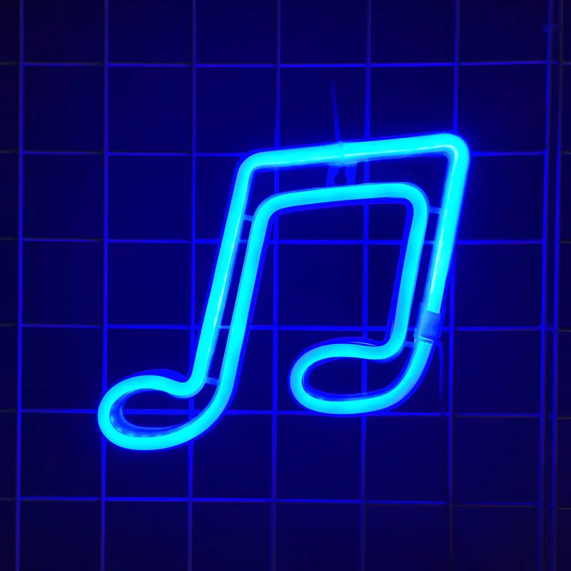 LED Musical Note Neon Light Festival Atmosphere Decoration Neon Lamp Glowing For KTV Bar Party Bedroom Wall Decor  Adult Gift