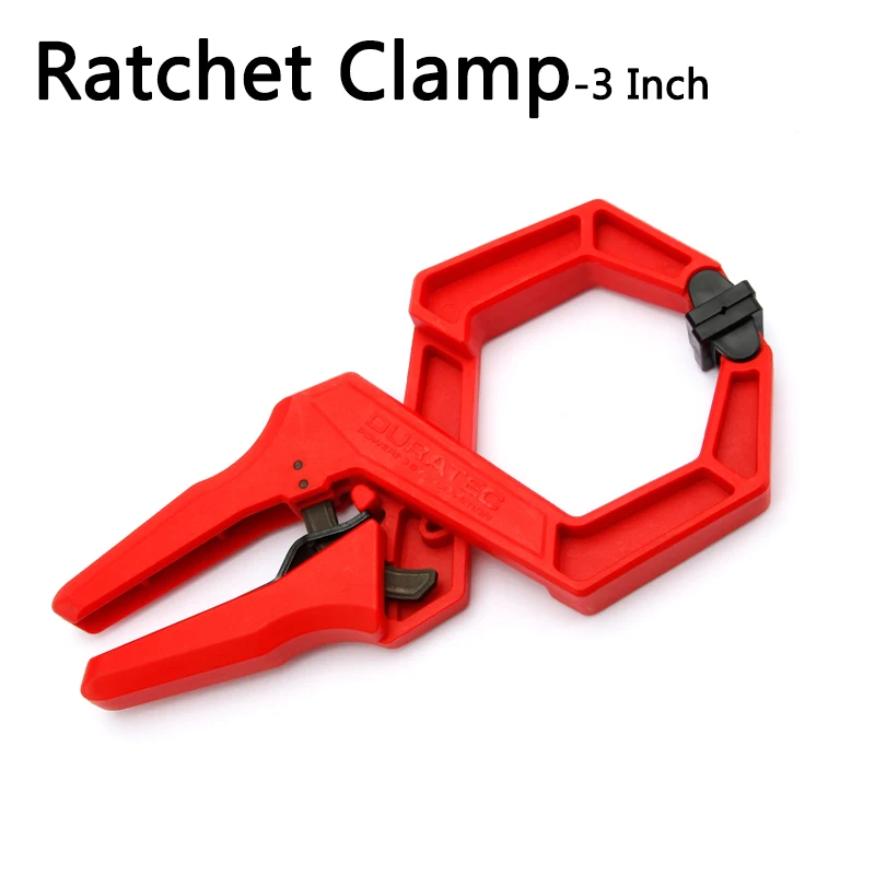 Quick-Release Ratcheting Hand Clamps with 3-Inch Jaw Opening Spring Clip Heavy Duty Plastic Powerful Clamp for woodworking