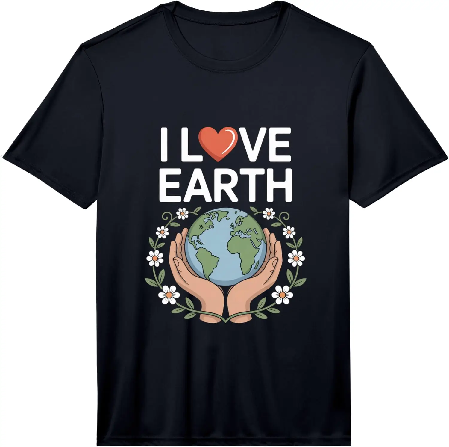Mens I Love Earth Environmental Awareness Performance T-Shirt 100% Cotton Trendy Y2K Short-Sleeve Tee – Soft, Quick-Drying, & Moisture-Wicking; Ideal for Sports or Casual Wear; Great Gift for Christmas or Halloween. Environmental.