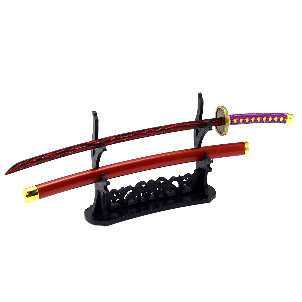 26cm periférico de animé Katana Kurosaki Ichigo Ban Kai Zangetsu accesorios de Cosplay cuchillo de Metal modelo espadas samurái juguetes adornos regalos