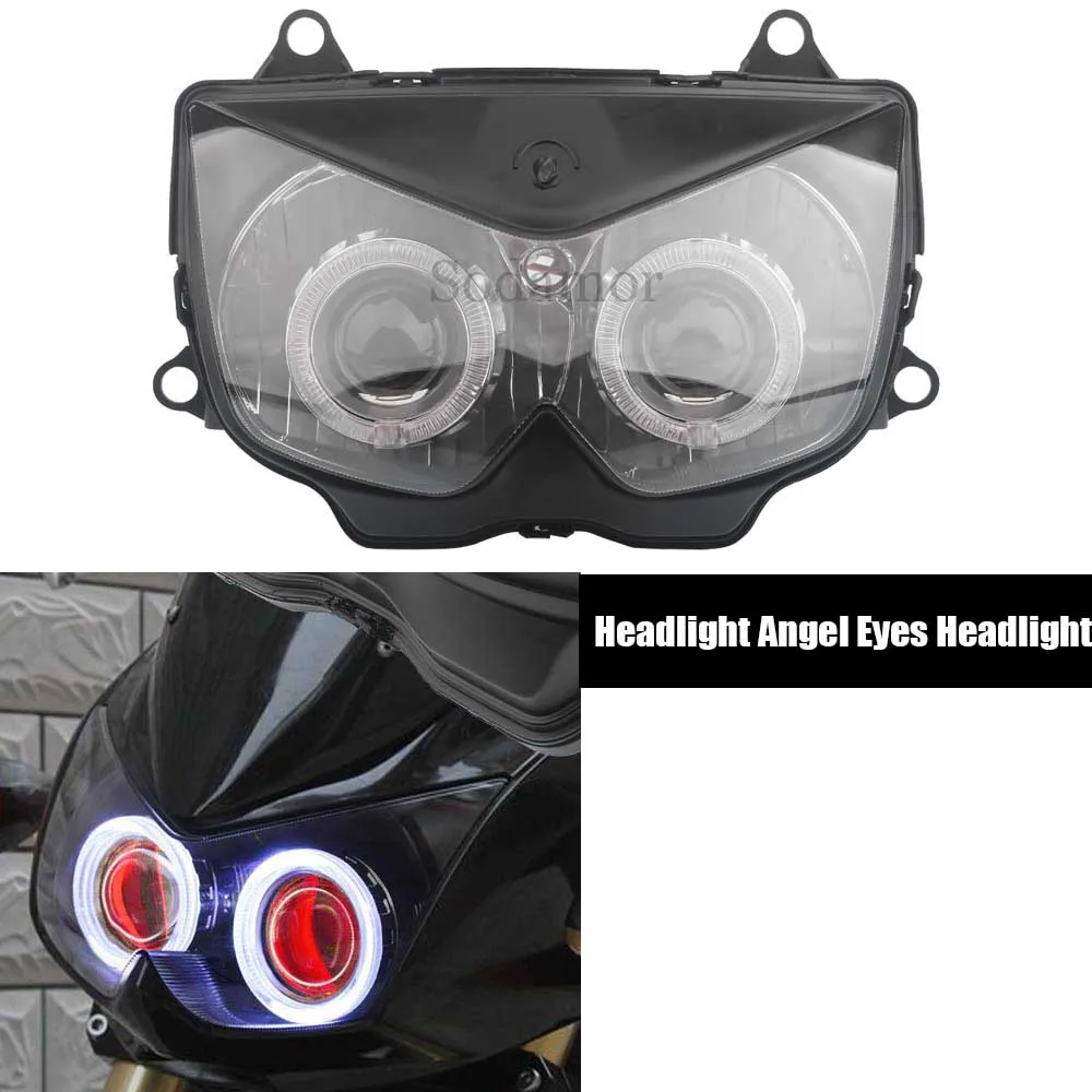 Motorcycle 1PCS Assembled Headlight Angel Eyes Headlight Accessories Fit For Kawasaki NINJA 250R EX250 2008 2009 2010 2011 2012