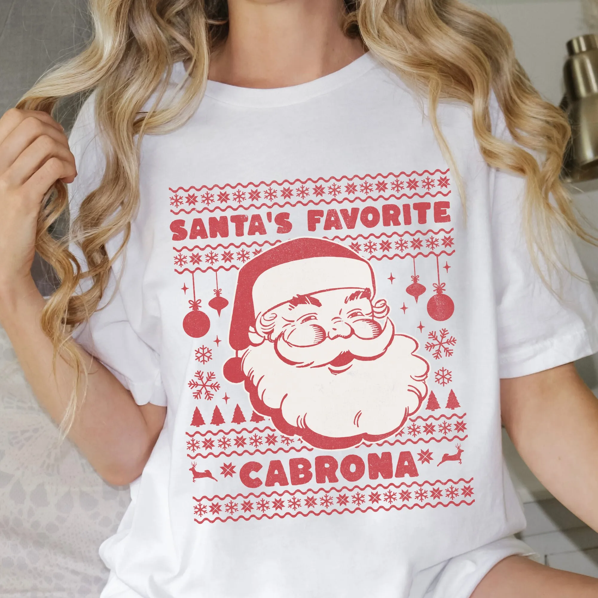 Navidad T Shirt Cabrona Chingona Spanish Ugly Christmas Latina Latinx Mexicana Spanglish Xmas Santa Espanol Mexican