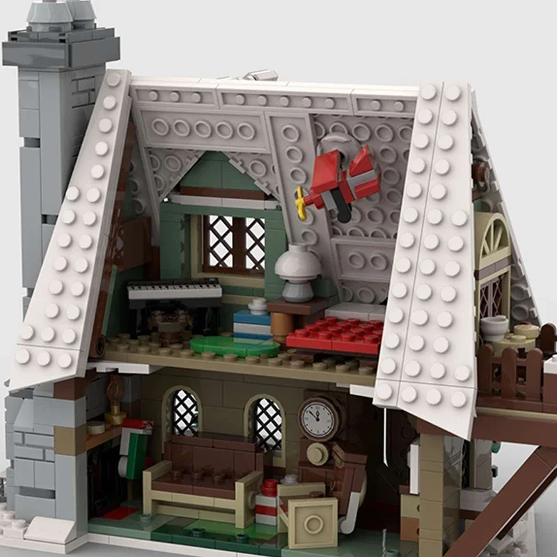 Moc Gebäude Blocks modular Street View Winter Elfen haus technische Ziegel DIY Montage Bau Spielzeug für Kinder Weihnachts geschenke