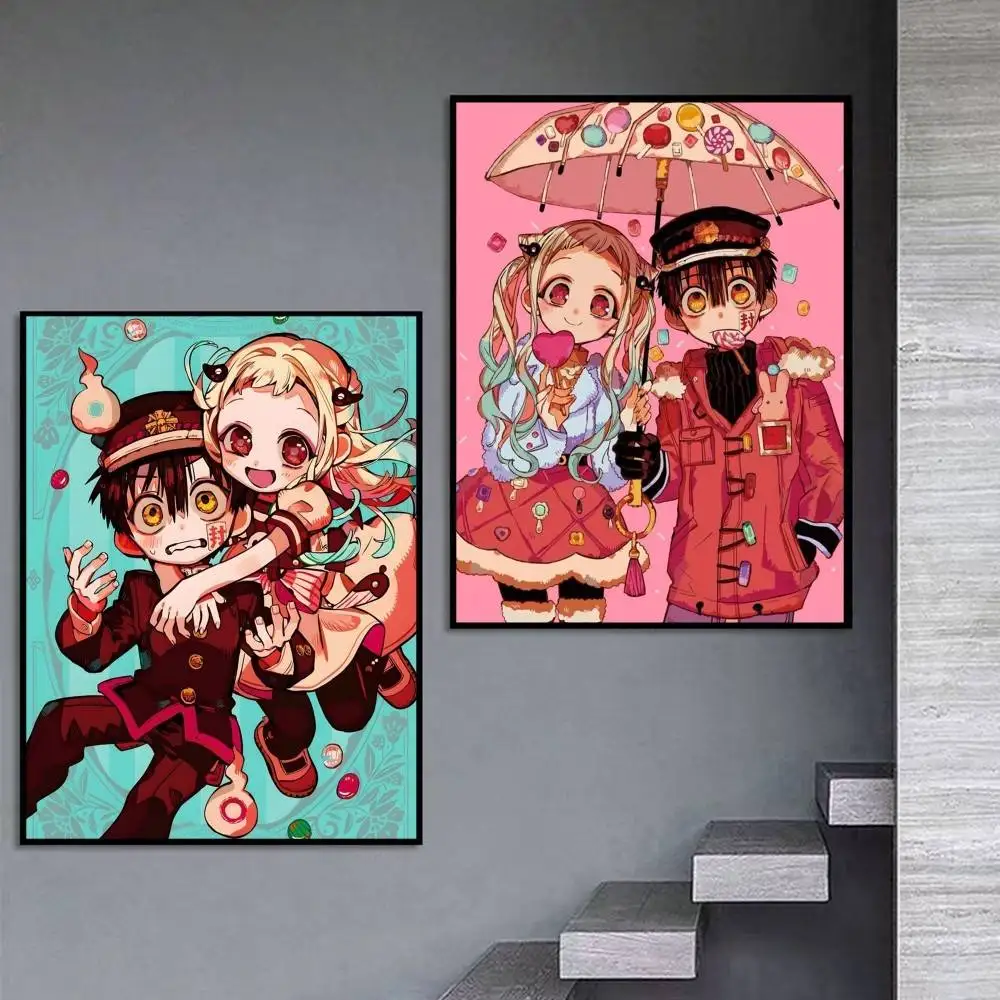 Anime Toilet-bound Hanako-kun Merch Poster Self-adhesive Art Waterproof Paper Sticker Coffee House Bar Room Wall Decor