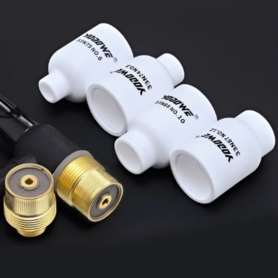 QQ300 argon arc welding ceramic nozzle filter connection body fluid conducting ceramic nozzle welding gun accessories