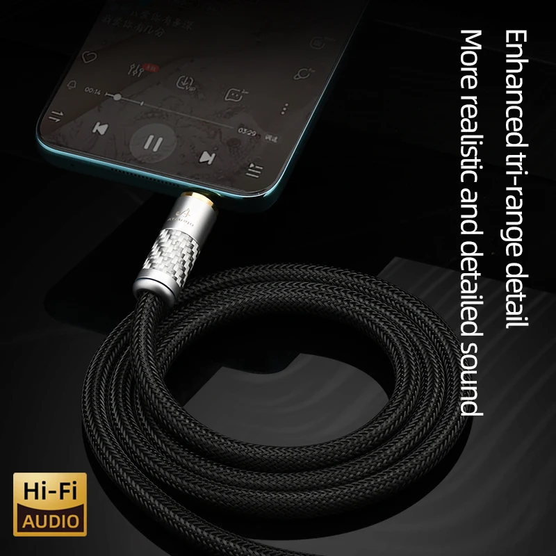 ATAUDIO-Cable auxiliar HiFi de 4,4mm a 3,5mm, conector macho a macho de alta gama con núcleo OCC de 4,4mm a 3,5mm, 4,4mm, 6,5mm