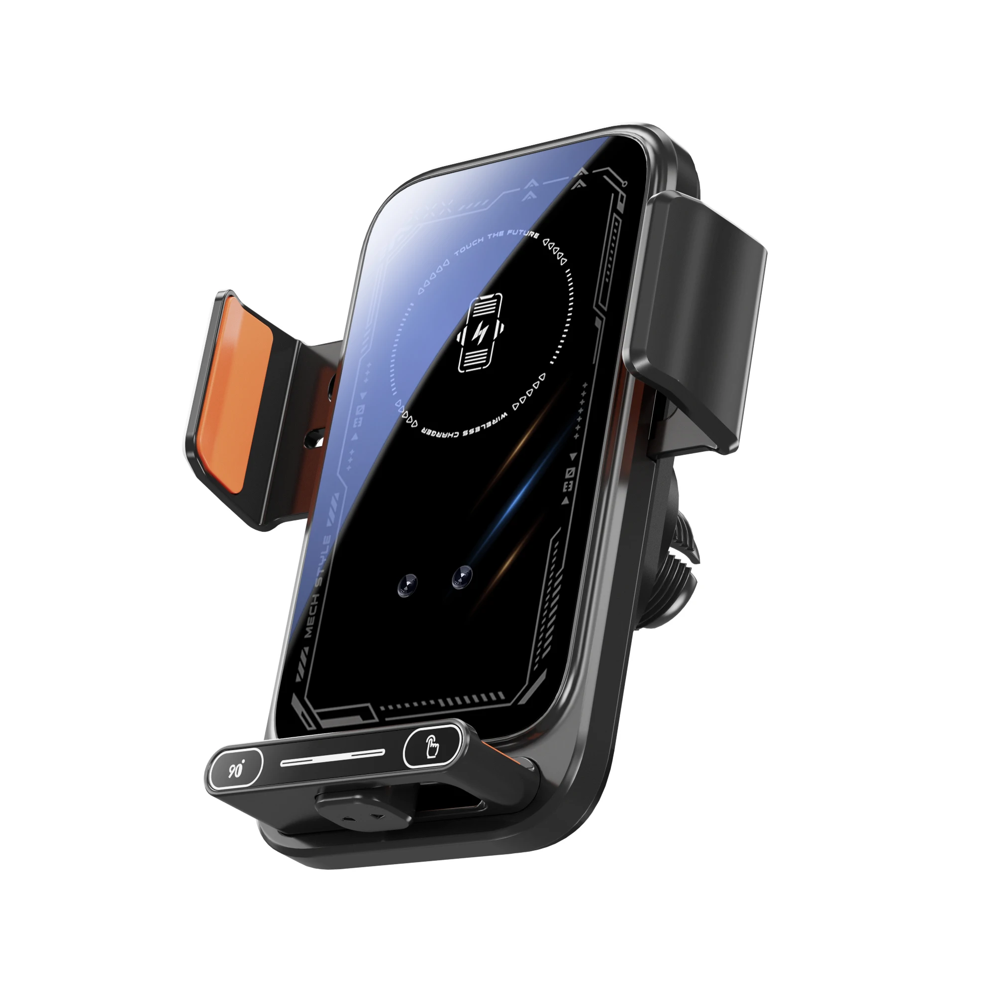 Image of Auto-Handyhalterung mit Ladefunktion 15W Kabellos & Kabelgebunden Ladegerät Automatische Erkennung Ein-Tasten-Freigabe und Rotation Qi FCC ROHS Zertifiziert