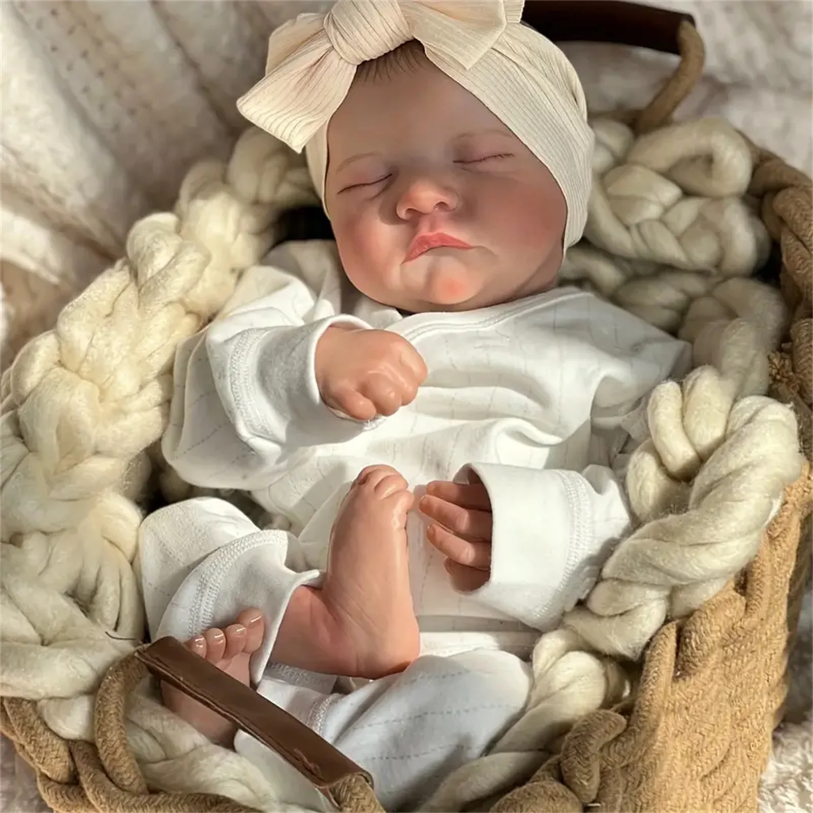 

43cm Lifelike Levi Reborn Doll - Hand Painted Sleeping Silicone Vinyl Body BeBe Doll - Birthday Gift / Christmas Gift