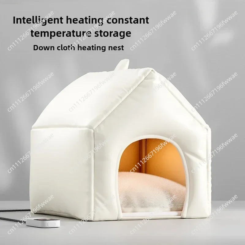 winter-warmth-cat's-nest-closed-kitten-tent-constant-temperature-electric-carpet-pet-house-thick-anti-collapse-cat-bed