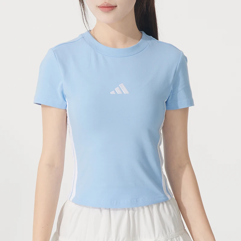 アディダス-tシャツ-レディース-スポーツウェア-フィットネス-トレーニング-ランニング-エクササイズ-ソフトで快適な通気性のある半袖トップ-je1241