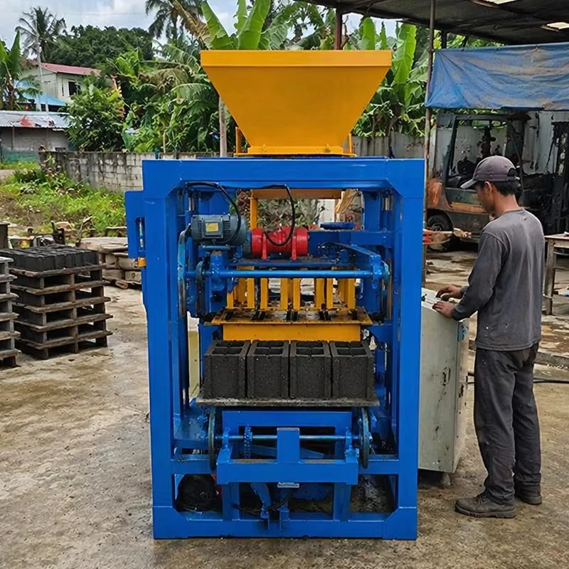 QTJ4-24 Compact Footprint Cement Brick Making Unit Small Backyard Brick Workshop Low Labor Operation ODM Supported