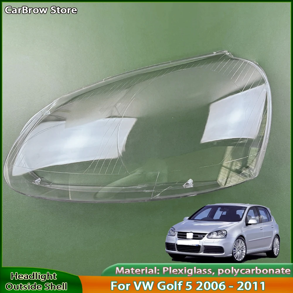 

Transparent Headlamp Cover For Volkswagen VW Golf 5 Sagitar 2006 to 2011 Headlight Housing Shell Lamp Shade Lens