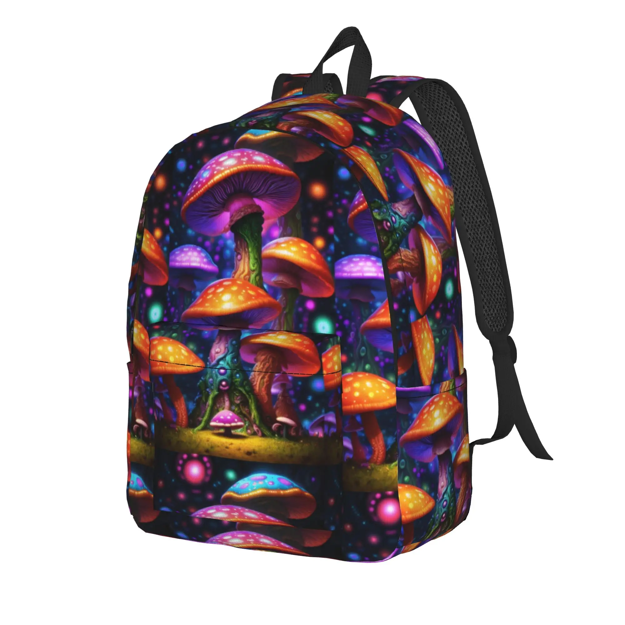 Psychedelic Mushroom Backpack Male  Soft Backpacks Polyester Fashion High School Bags Workout Colorful Rucksack