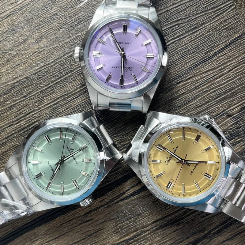 

ADDIESDIVE Waterproof Watch for Men VH31 Bubble Mirror Glass Super Luminous Stainless Steel Men Watches AD2515 Reloj Hombre 36mm