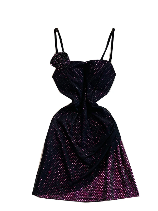 

iny с блестками 3D цветок на бретельках ор юбка Dr женское утягивающее платье с высокой талией Me сексуальное платье с силуэтом трапециевидной формы