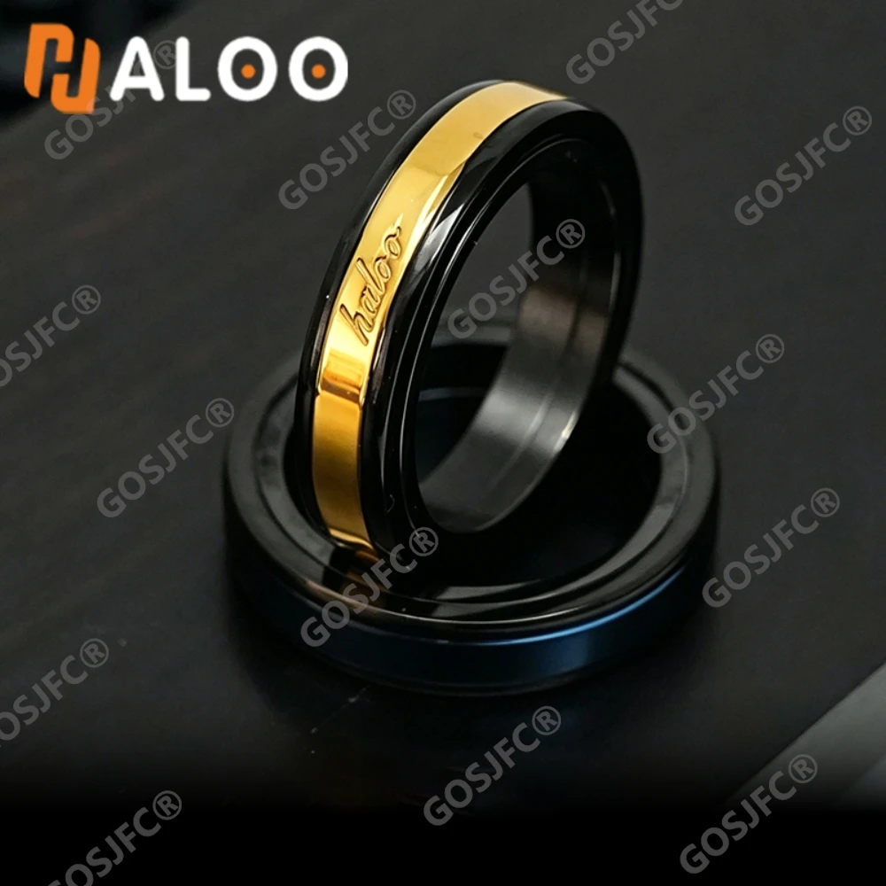 HALOOPLAYER EDC Paragraph Magnetic Ring Stress Relief Toy Ring Spinner Stainless Steel Fidget Toys For Adults