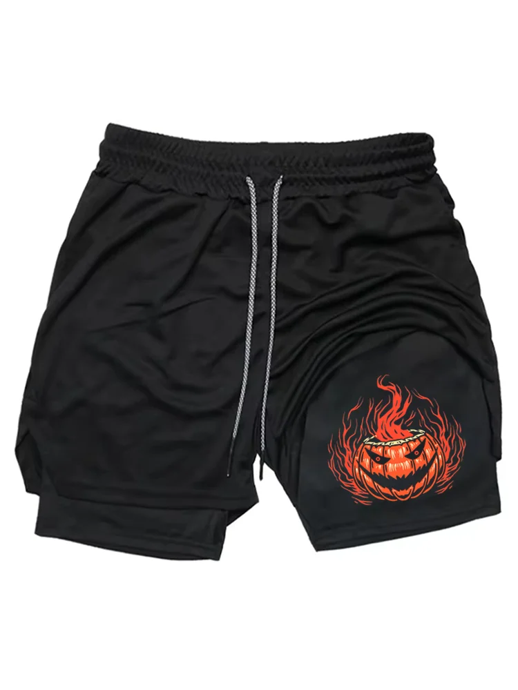 

Men's Anime Hunter x Hunter Gym Shorts Bilayer 2-in-1 Breathable Quick-drying Absorb Sweat Sports Short Gym Jogging Pantsdf0410