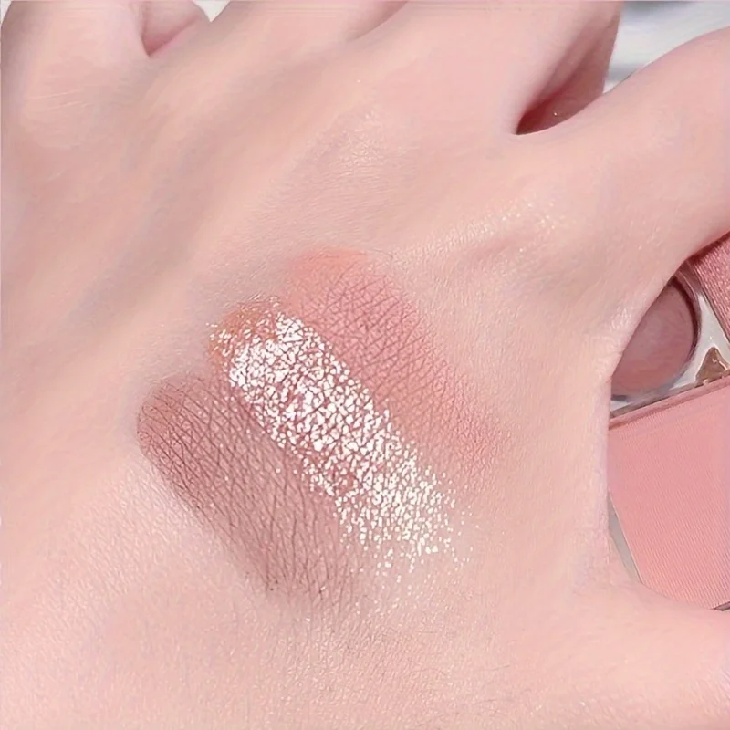 Palette di fard e ombretti a 3 colori, compatta e pigmentata, a lunga durata, senza sbavature, non sbiadisce, contorno e evidenziazione, kit per il trucco adatto ai viaggi