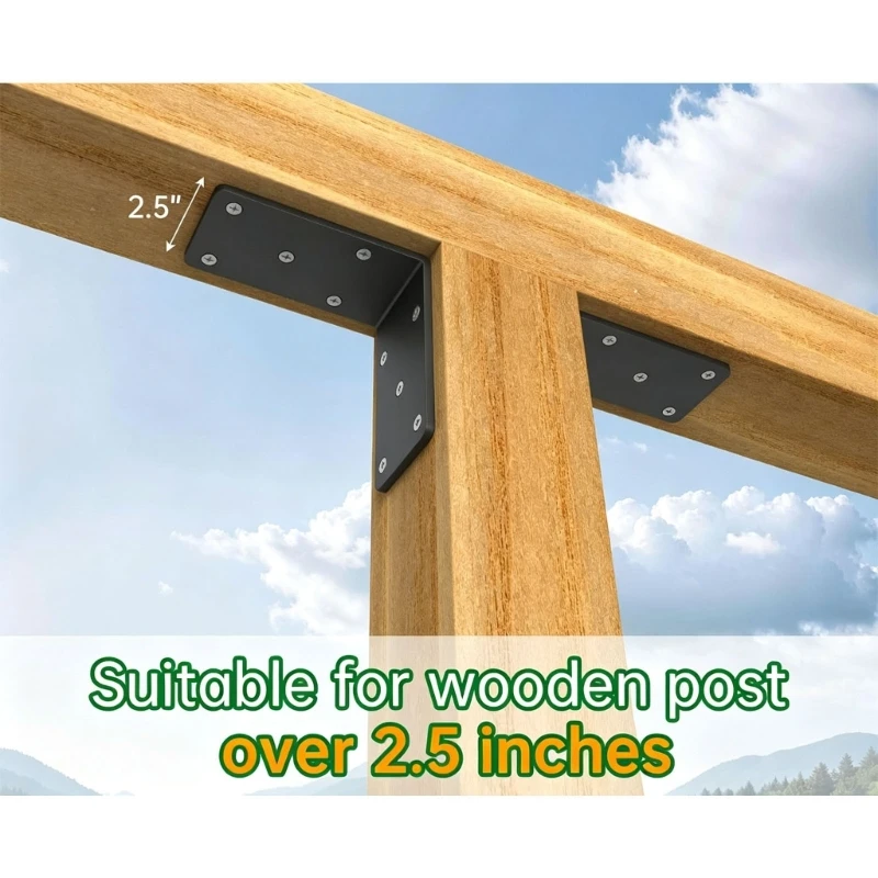 90-Degree L-Shaped Steel Corner Supports with Predrilled Holes on Both Legs, Set of 8 for Furniture Joint Assembly, M4YD