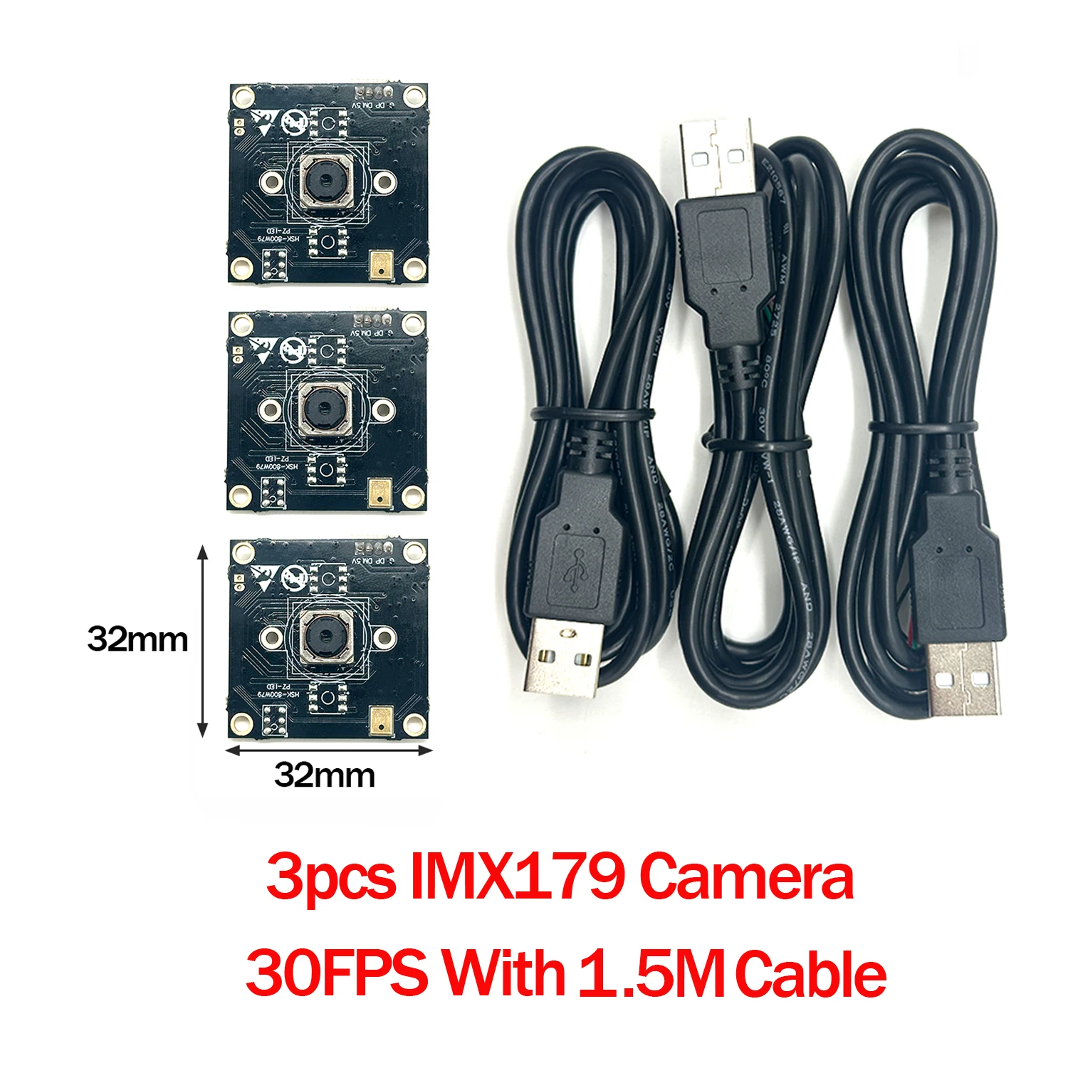Modulo fotocamera USB IMX179/OV2735/OV9732 da 3 pezzi 100 °   30 FPS Nessuna distorsione compatibile per Autodarts.io Win Mac Linux Raspberry