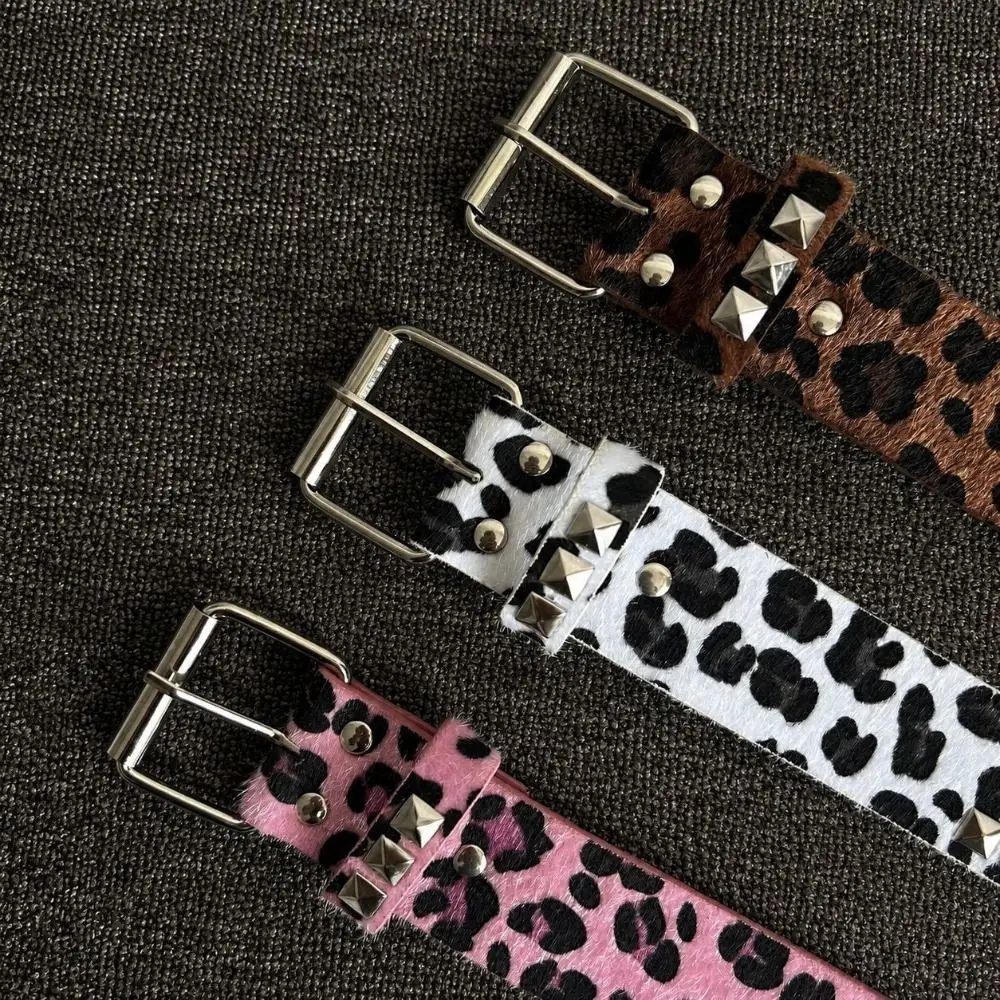 Rock Adjustable Studded Punk Belt Studded Pin Buckle Pyramid Spike Belt Spike PU Leather Belt For Women Men