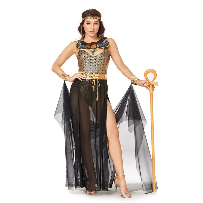 

Halloween Cleopatra Costume Women Ancient Greek Egyptian Costume Goddess Play Party Costume