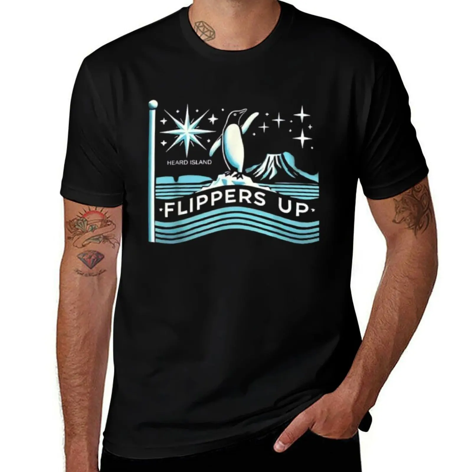 

Flippers up I Stand with Penguins - Funny Anti-Tariffs Penguin Design Penguin Pride Apparel T-Shirt