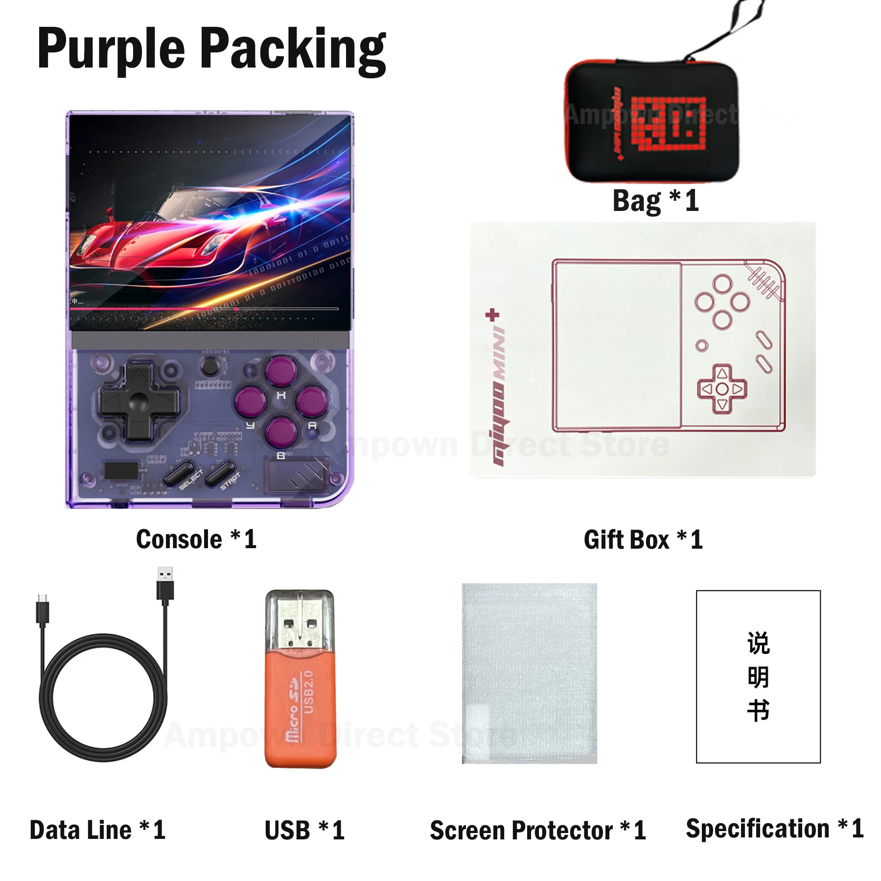 AMPOWN MiyooMini + Consoles Handheld Game Players 3.5'' IPS OCA Portable Emulator Retro Video Game 3000mAh Linux System Wireless image 3