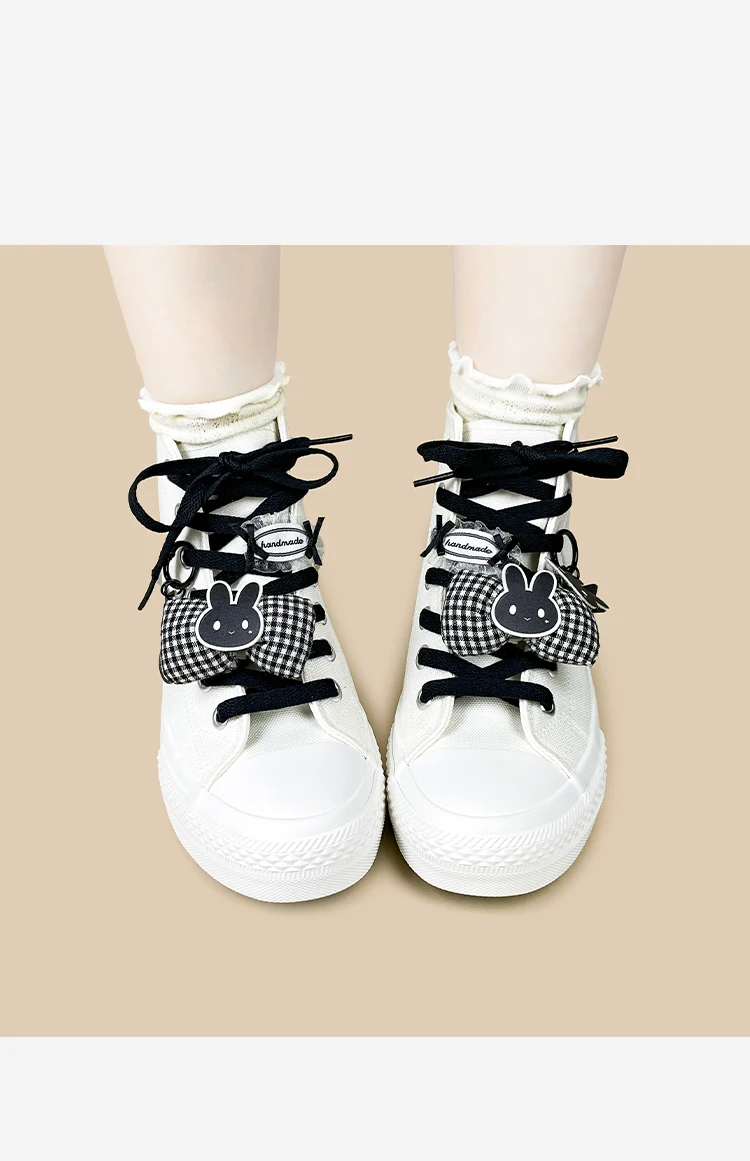 Amy and Michael Sweet Lolita Flache High-Top-Canvas-Sneaker für Damen, Niedliche Schleife, Schnürschuhe, Freizeitschuhe für Mädchen, Alltagsschuhe – Detail 5