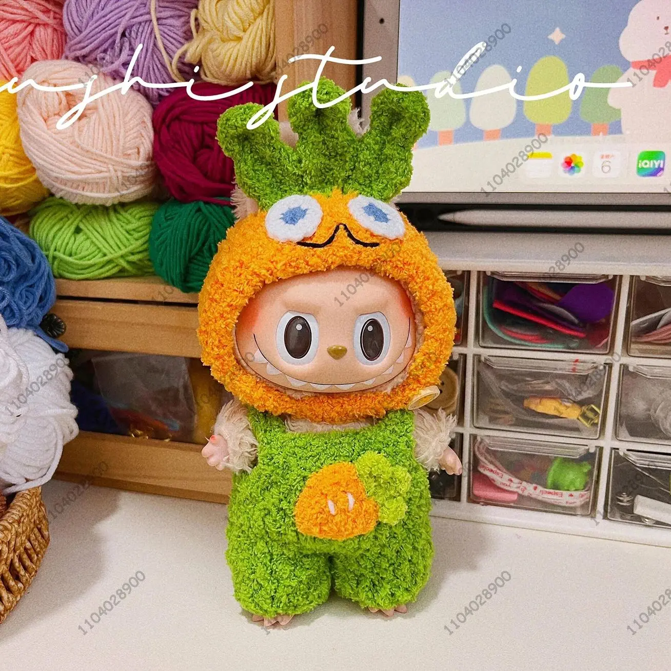 

Labubu The Monsters мультяшный костюм моркови, кукольная одежда, виниловая кукла, фигурка, оригинальная копия 1:1, сумка, подвеска, подарок