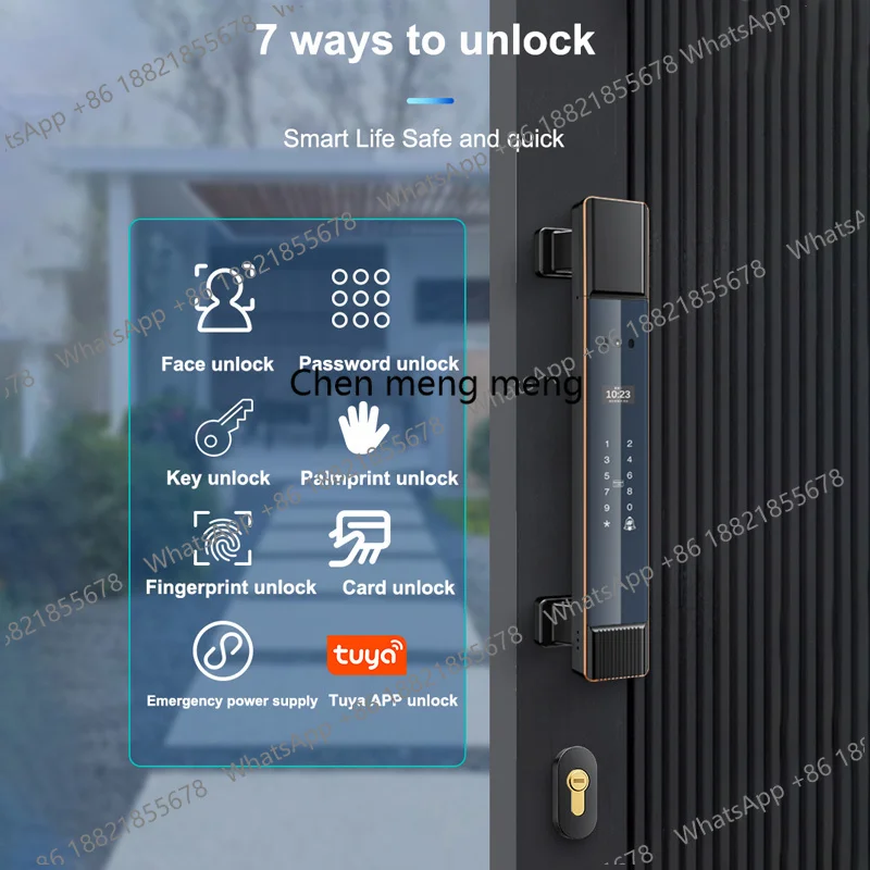 Glomarket Fechadura Waterproof Face Palm Print Biometric Eletronic Lock Body Digital Fingerprint Tuya Smart Door Lock