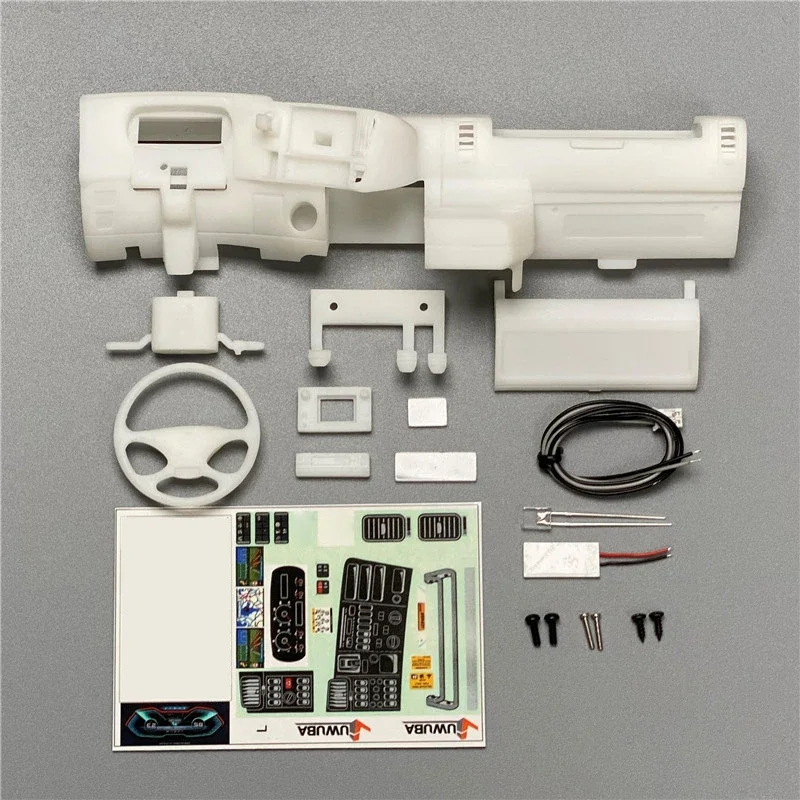 LED Simulation Interior Car center Console for Tamiya 1/14 RC Truck for SCANIA R620 R470 Car Accessories