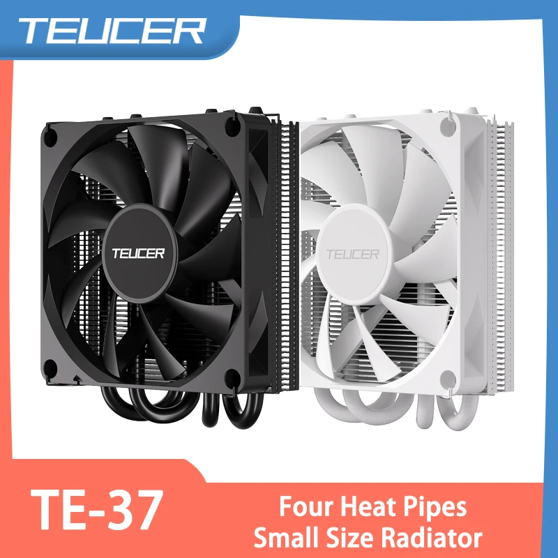 

TEUCER TE-37 CPU Cooler 4Heatpips ITX Air Cooling Radiator 4PIN PWM 92mm Fan Supports LGA 1700 2011 1200 AM4 AM5