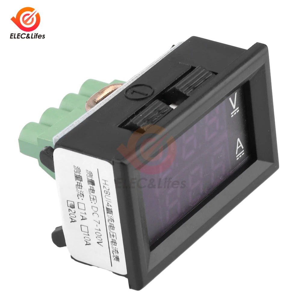 DC 7-100V 20A 50A Volt■metro Amper■metro Mini Digital Amp Volt Tens ̄o Atual Medidor Detector Tester 0.28 \