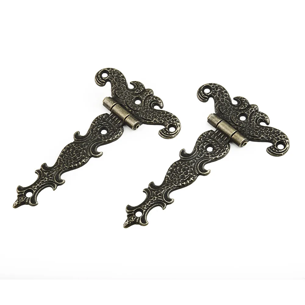 

Ornament Hinges Set Decorative Replace Retro Screws Zinc Alloy Accessory Antique Bronze Butt Brand New Parts Supply