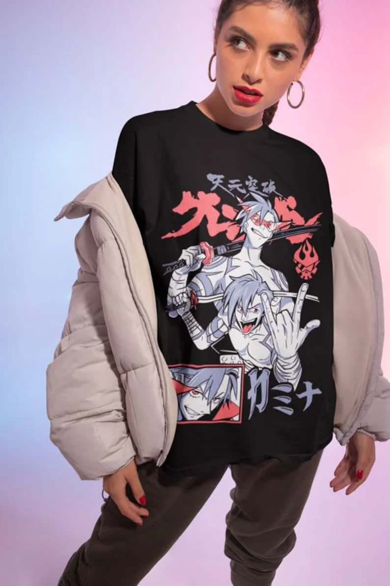 Kamina Tengen Toppa Gurren Lagann T-Shirt, Kamina Tee, Simon, Yoko, Mecha, Anime Shirt, Aesthetic, Manga Tee,