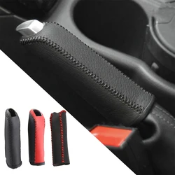 Genuine Leather Car Gear Handbrake Cover for Ford Focus 2 3 4 MK2 MK3 MK4 Fiesta Ecosport Mondeo Fusion Kuga Escape Accessories
