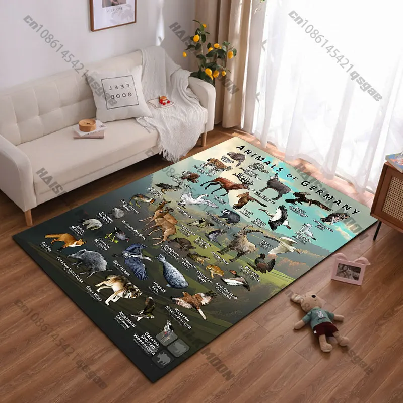 Wildlife diversity in Germany carpet Yoga living room room decor children's crawling mat doormat area rug games mat